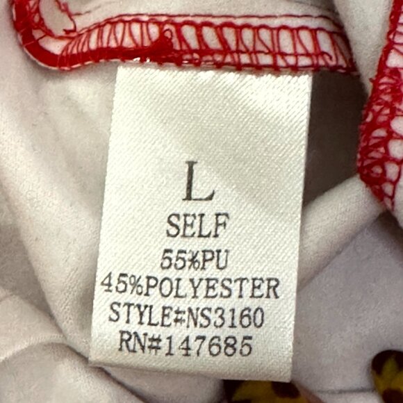 NWOT Y2K Red PU Skirt High Slit Punk Metal Fetish Dolls Kill Mini Stretch Sexy L - Picture 11 of 12